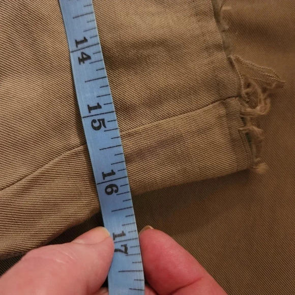 Pants Sans Souci  Khaki Rayon Wide Leg size L waist 16 1/2" - Picture 10 of 11